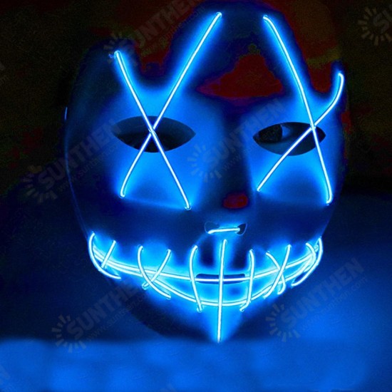 Halloween Ghost Slit Pleasure Luminous Light EL Line Mask Fashion Mask Clothing Mask Party