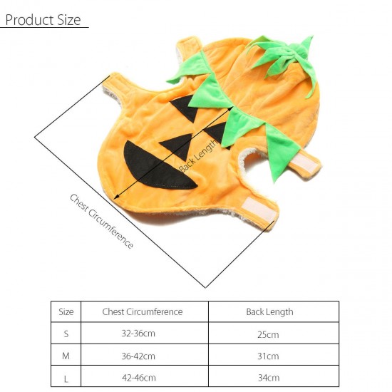 Halloween Pumpkin Style Pet Puppy Dog Cat Clothes Hoodie Costumes Apparel Coat