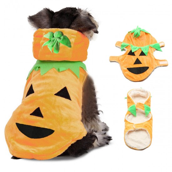 Halloween Pumpkin Style Pet Puppy Dog Cat Clothes Hoodie Costumes Apparel Coat
