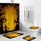 Halloween Series Decorative Toys Bathroom Toilet Cover+Non-slip Pedestal Rug+Bath Mat / Waterproof Shower Curtain Halloween Style