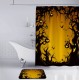 Halloween Series Decorative Toys Bathroom Toilet Cover+Non-slip Pedestal Rug+Bath Mat / Waterproof Shower Curtain Halloween Style