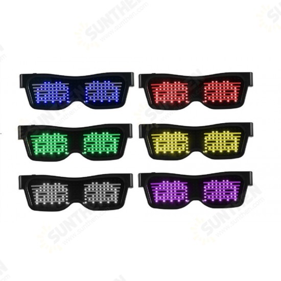 LED Glasses Bluetooth Control Christmas Bar Party Decoration Toys USB Charging