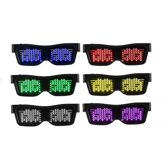 LED Glasses Bluetooth Control Christmas Bar Party Decoration Toys USB Charging