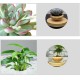 Magnetic Suspended Potted Plant Wood Grain Round LED Indoor Pot Home Office Decoration