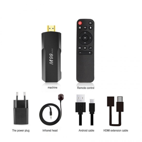 M98mini TV Stick Android 10 OS 1+8GB 2.4G WI-FI Set-top BoxH313 4K UHD Stick Network TV Box