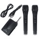 Professional UHF Double Wireless Handheld Karaoke Microphone with 3.5mm Receiver