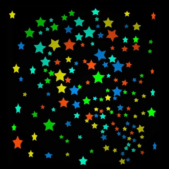 25Pcs Fluorescent Glow Star Wall Sticker Glowing S M L Colorful Star Wall Decals Home Wall Decor