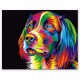 50x40CM ColorFul Puppy Dog Little Animal Pet DIY Self Handicraft Paint Kit Home Decor Wood Framed