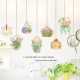 Creative DIY Plant Leaves Removable Wall Stickers Hanging Basket Flower for Bedroom Kitchen Kids Room Adhesive Sticker Decorations