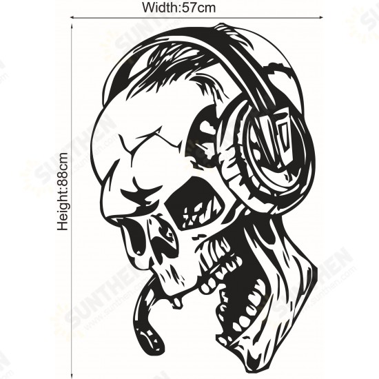 Hallowen Skull Head Showcase Glass Window Decor Wall Sticker Party House Home Decoration Creative Decal DIY Mural Wall Art Sticker