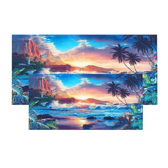 Home Decor Canvas Print Paintings Wall Art Modern Sunset Scenery Beach Tree Gift