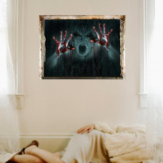 Horror Wall Decals Art Home Decorative Halloween Wall Sticker Girl Ghost Broken Wall Stickers