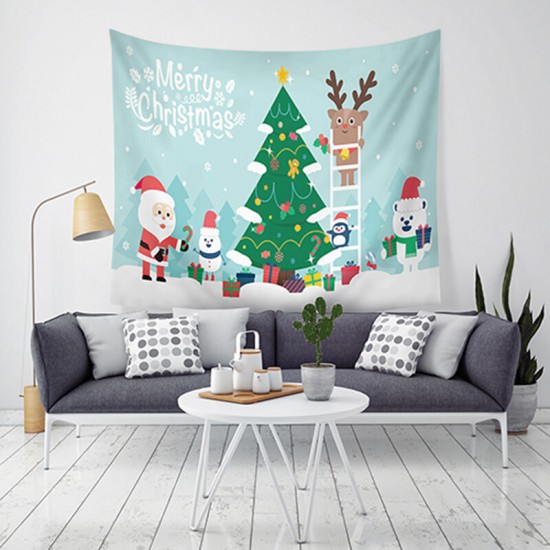 LWG7 Christmas Tapestry Santa Print Wall Hanging Tapestry Art Christmas Decorations For Home Deco