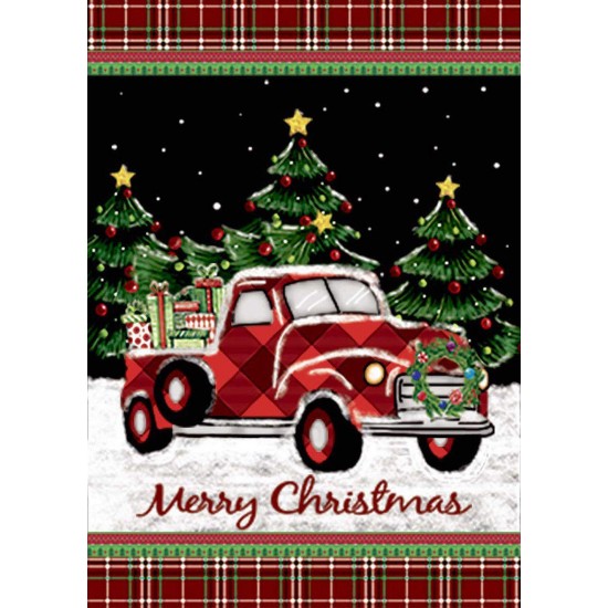 Merry Christmas Decorations Red Truck With Gifts Double Sided Winter Garden Flag