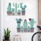 FX82028 Cartoon Wall Sticker Cactus Printing Sticker Glass Door Wall Decoration Stickers DIY Sticker