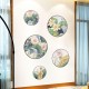 FX82033 2PCS Lotus Painting Sticker Home Study Room Decorative Sticker Wall Sticker Combination Sticker