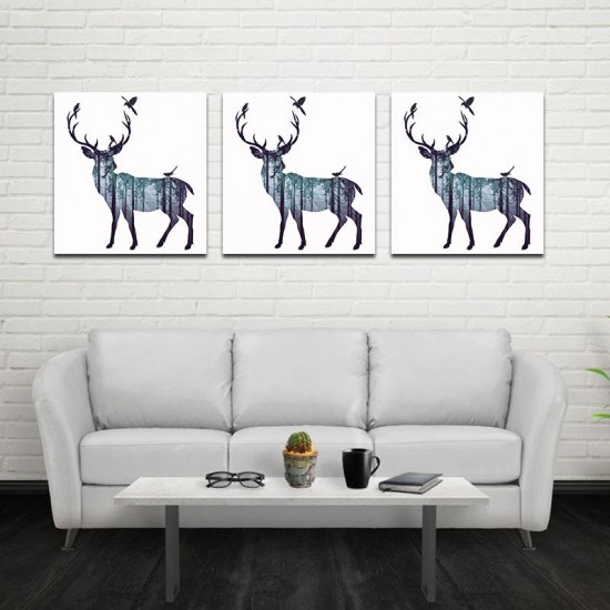 Hand Painted Oil Paintings Simple Style-A Side Face Deer Wall Art For Home Decoration Painting