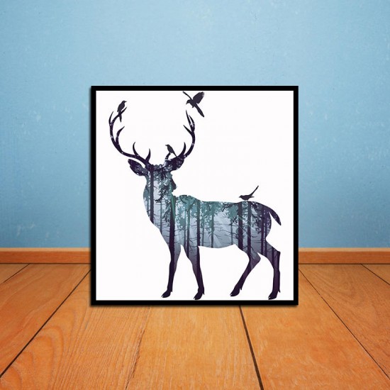 Hand Painted Oil Paintings Simple Style-A Side Face Deer Wall Art For Home Decoration Painting