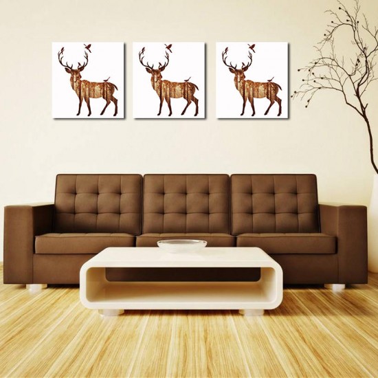 Hand Painted Oil Paintings Simple Style-B Side Face Deer Wall Art For Home Decoration Painting