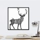 Hand Painted Oil Paintings Simple Style-C Side Face Deer Wall Art For Home Decoration Paintings