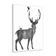 Hand Painted Oil Paintings Simple Style-C Side Face Deer Wall Art For Home Decoration Paintings