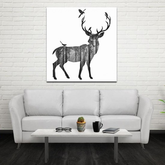 Hand Painted Oil Paintings Simple Style-C Side Face Deer Wall Art For Home Decoration Paintings