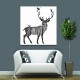 Hand Painted Oil Paintings Simple Style-C Side Face Deer Wall Art For Home Decoration Paintings