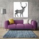 Hand Painted Oil Paintings Simple Style-C Side Face Deer Wall Art For Home Decoration Paintings