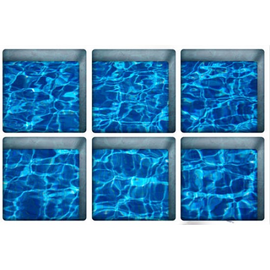 PAG 6pcs 13x13cm Water Shadow Ocean/Forest Seires Pattern 3D Non-Slip Waterproof Bathtub Mat Sticker