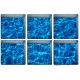 PAG 6pcs 13x13cm Water Shadow Ocean/Forest Seires Pattern 3D Non-Slip Waterproof Bathtub Mat Sticker