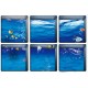 PAG 6pcs 13x13cm Water Shadow Ocean/Forest Seires Pattern 3D Non-Slip Waterproof Bathtub Mat Sticker