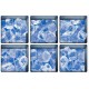 PAG 6pcs 13x13cm Water Shadow Ocean/Forest Seires Pattern 3D Non-Slip Waterproof Bathtub Mat Sticker