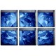 PAG 6pcs 13x13cm Water Shadow Ocean/Forest Seires Pattern 3D Non-Slip Waterproof Bathtub Mat Sticker