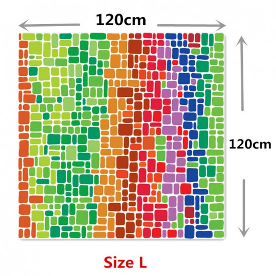 PAG Floor Sticker Tea Table Decor Waterproof Colorful Blocks Anti Skid Floor Decal Home Improvement