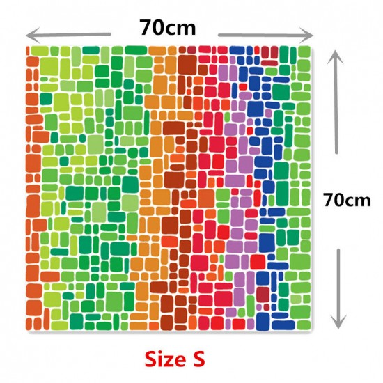 PAG Floor Sticker Tea Table Decor Waterproof Colorful Blocks Anti Skid Floor Decal Home Improvement