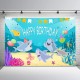 Shark Photography Backdrop Baby Shower Party Birthday Ocean Sea Background Party Decorations