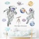 Space Theme Astronaut Wall Sticker Dormitory Living Room Wall Decor Self-Adhesive Bedroom 3D Kids Room Decoration