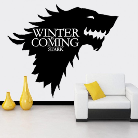 T-5 Game Of Thrones Stark Family Emblem Ice Wolf Wall Stickers Engraved Wall Stickers