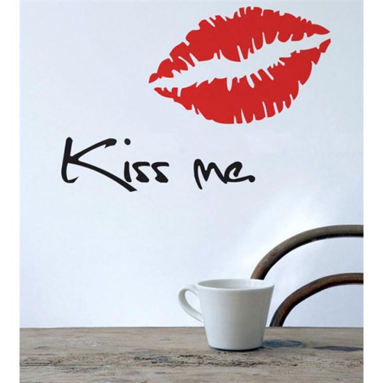 Third Generation Wall Decal Waterproof Removable Kiss Me Wall Stickers Home Wall Window Decor