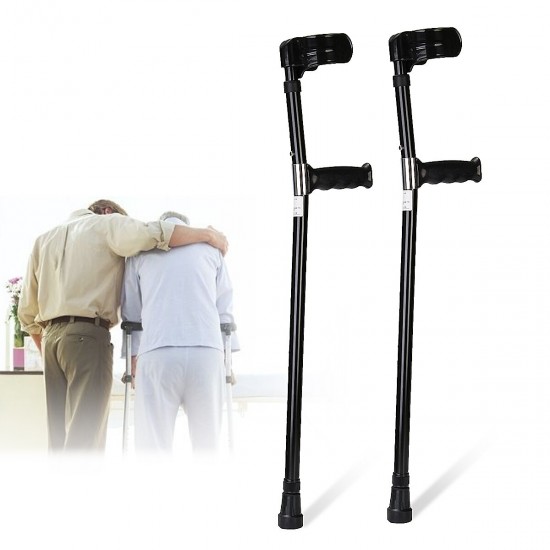 A Pair of Adjustable Aluminum Alloy Armpit Crutches Forearm Crutches Elbow Crutches Climbing Sticks