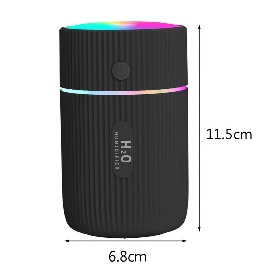 300ml Portable Air Humidifier Ultrasonic Aroma Essential Oil Diffuser USB Charging with Colorful Lights for Car Home Office