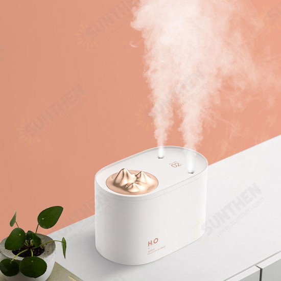 J505-P Two-port Spray Port Design Spray Humidifier 1L 12h 3600mAh Long Endurance USB Power Mode for Home Bedroom Offiice