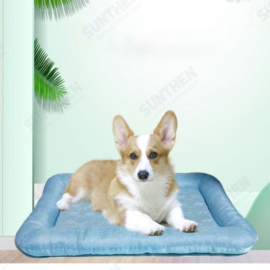 Dog Cooling Mat Summer Breathable Ice Silk Pet Cat Mattress Pet Sleeping Mat