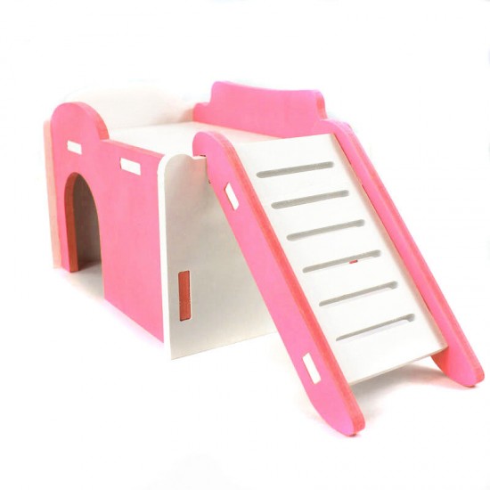 Hamster House Funny Climbing Ladder Slide Wooden Bed Playing Toy for Small Animals