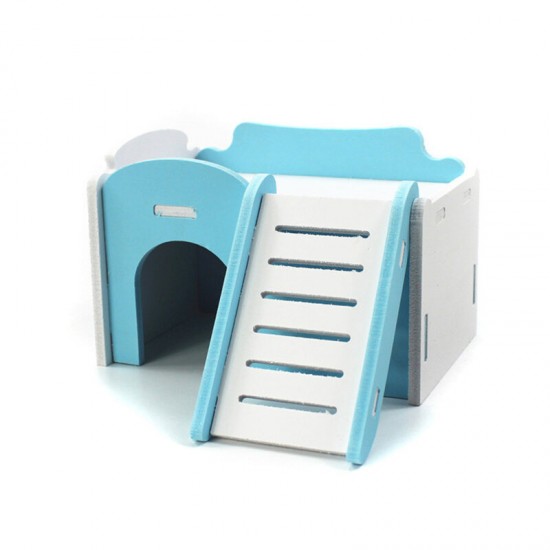 Hamster House Funny Climbing Ladder Slide Wooden Bed Playing Toy for Small Animals