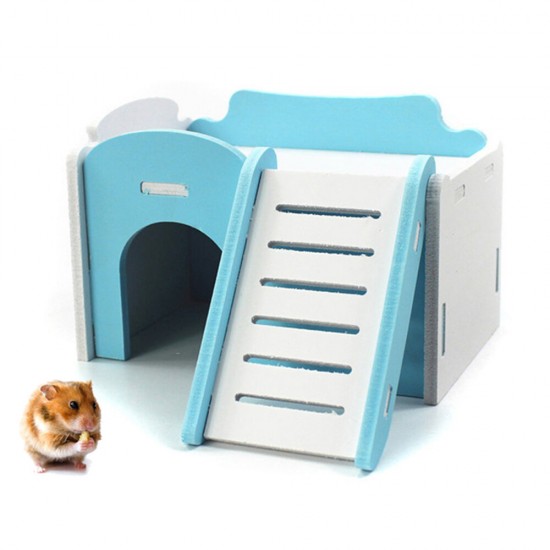 Hamster House Funny Climbing Ladder Slide Wooden Bed Playing Toy for Small Animals
