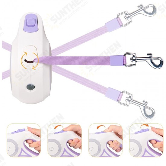 Nylon Retractable Dog Leash LED Flashlight Automatic Extending Walking Leads Traction Rope Dog Supplies