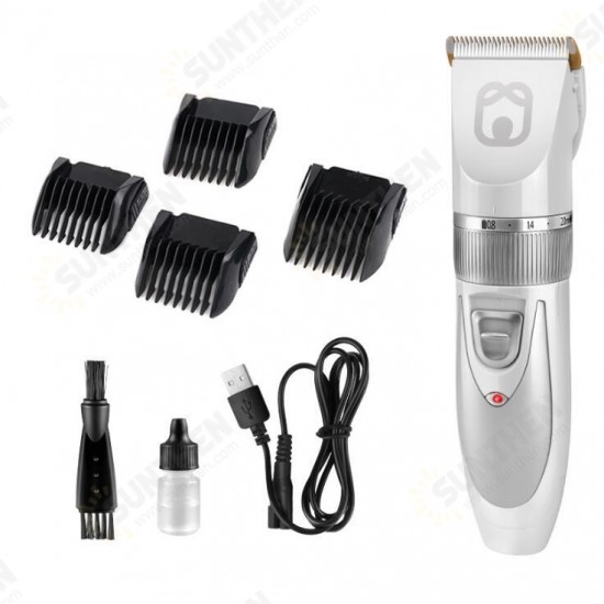 Professional Quiet Mute Cordless Grooming Kit Rechargeable Pet Dog Cat Clipper Hair Electric Shaver Titanium Stainless Steel Cutting Machine