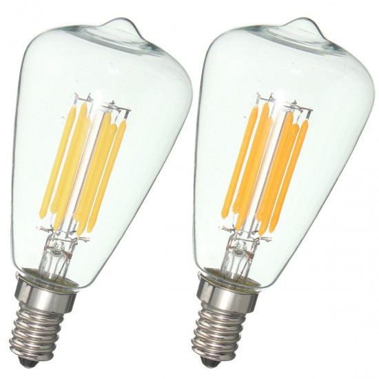 E14 6W LED Filament COB Retro Pure White Warm White Candle Light Lamp Bulb AC220V