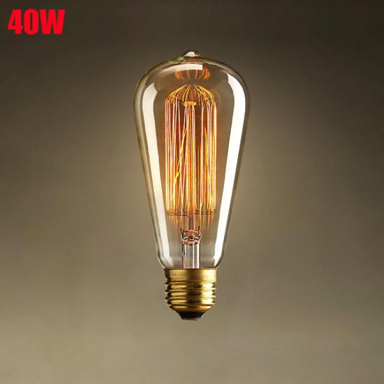 E27 40W Incandescent Bulb 220V ST64 Retro Edison Light Bulb